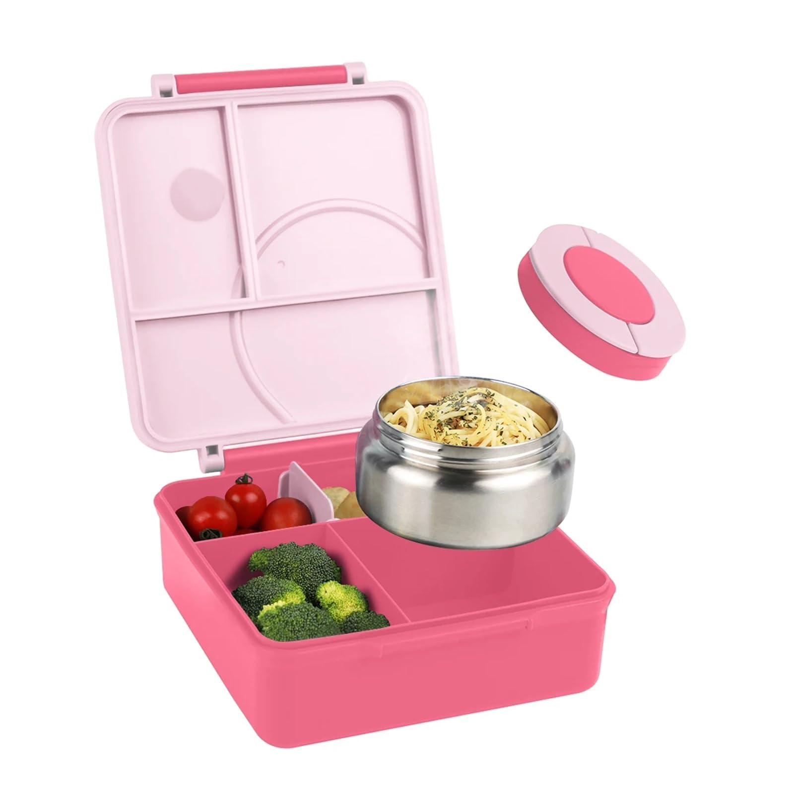 Bento Lunch Boite Boîte à Lunch Isotherme à Quatre Compartiments for Adolescents et Travailleurs à l'école(Pink)