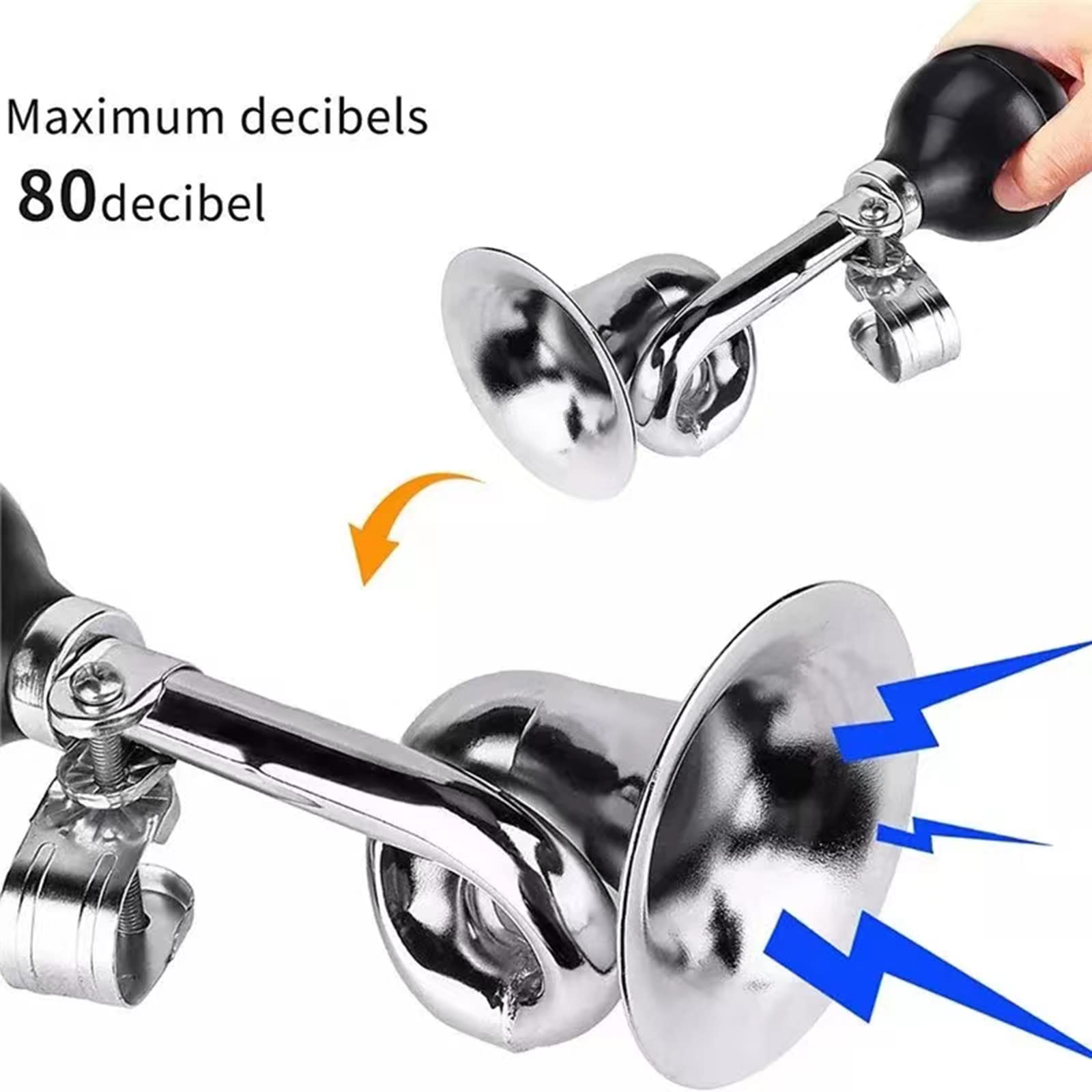 Clacson Per Bicicletta In Metallo Retrò - Con Morsetto Regolabile, Suono Forte E Classico - Foto 6