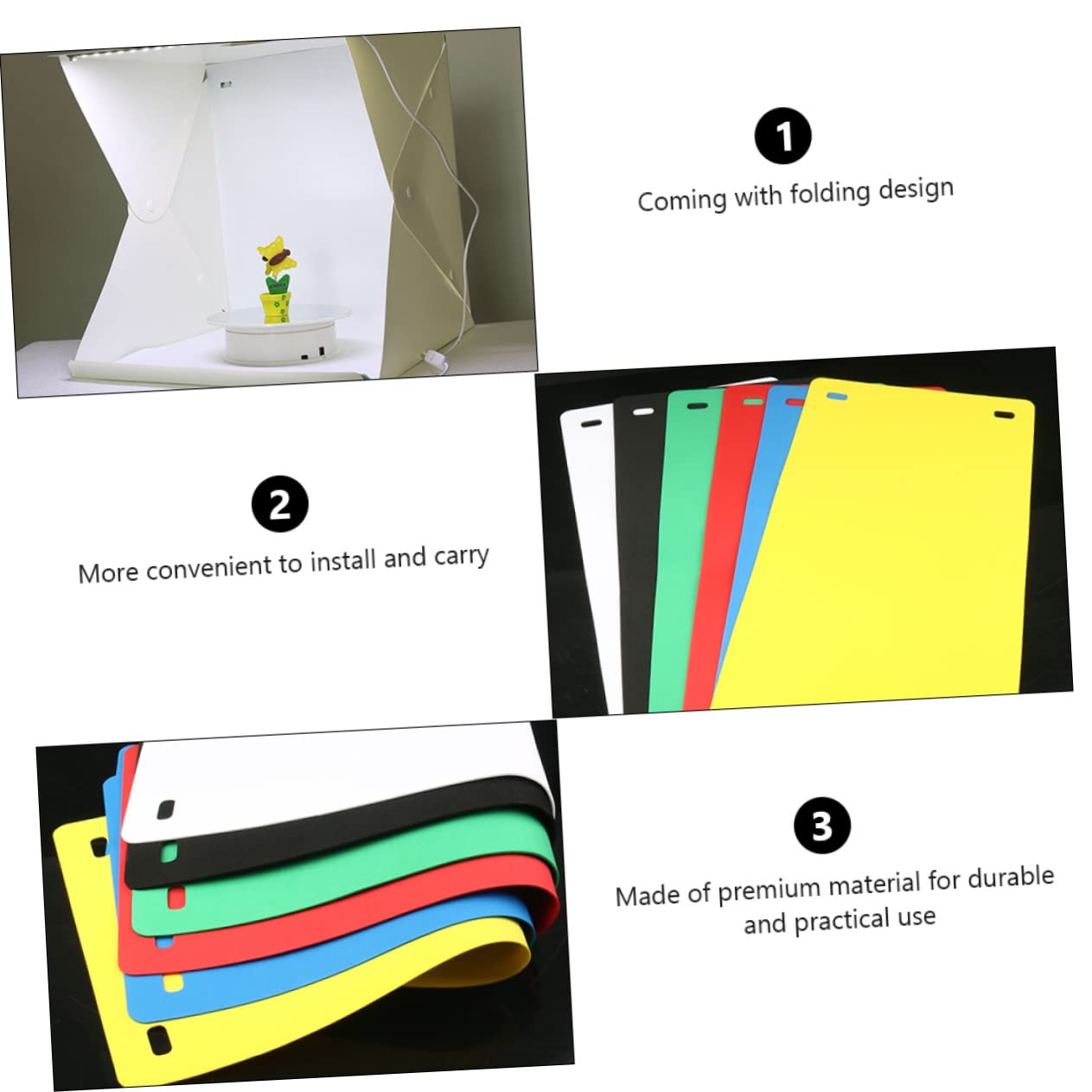 Mini Caja de Fotos Portátil Plegable Abs Blanco 1 Juego | Fondos para Fotografía, Reduce Luces y Reflejos, para Zapatos y Juguetes en Escena