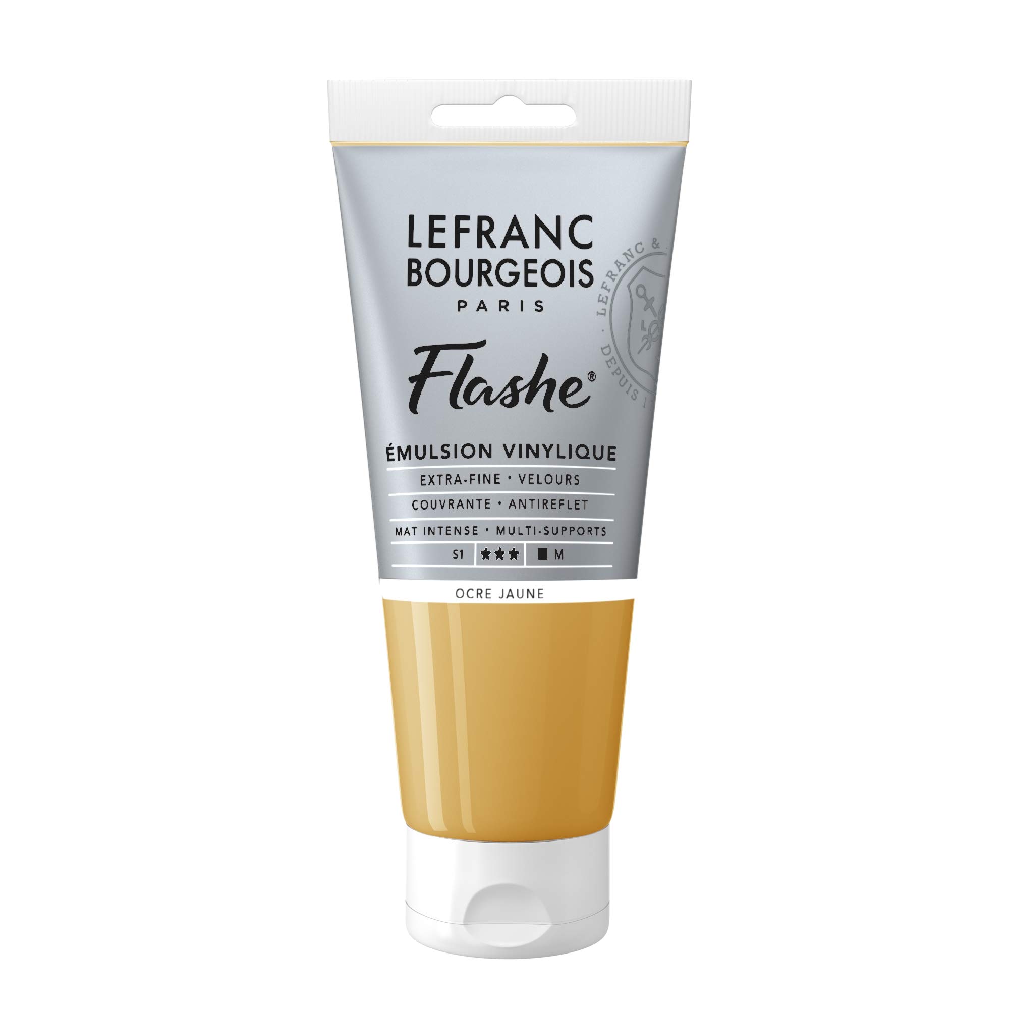 Lefranc Bourgeois Flashe, Extra-Fine Acrylic Vinyl Emulsion, Artists Quality, Yellow Ochre, 80ml Tube โ image 1