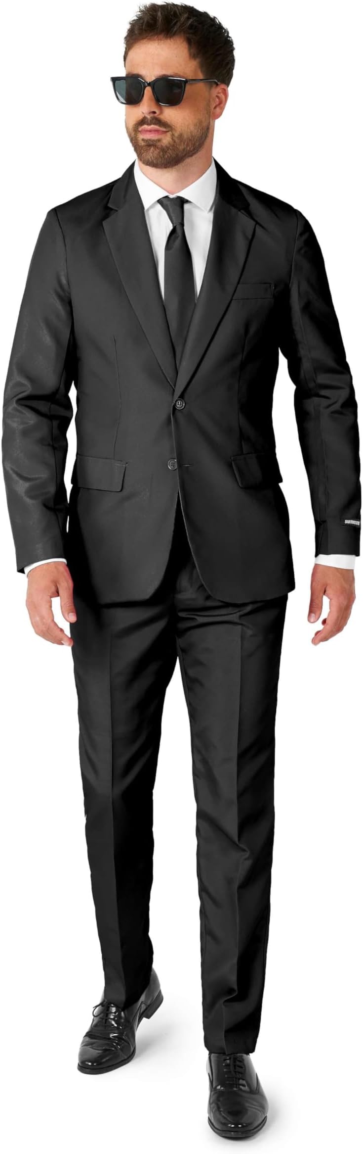 Men's Party Costumes - Slim Fit Solid Color Suit for Leisure - Halloween Parties and Party Wear - Black - Size: M