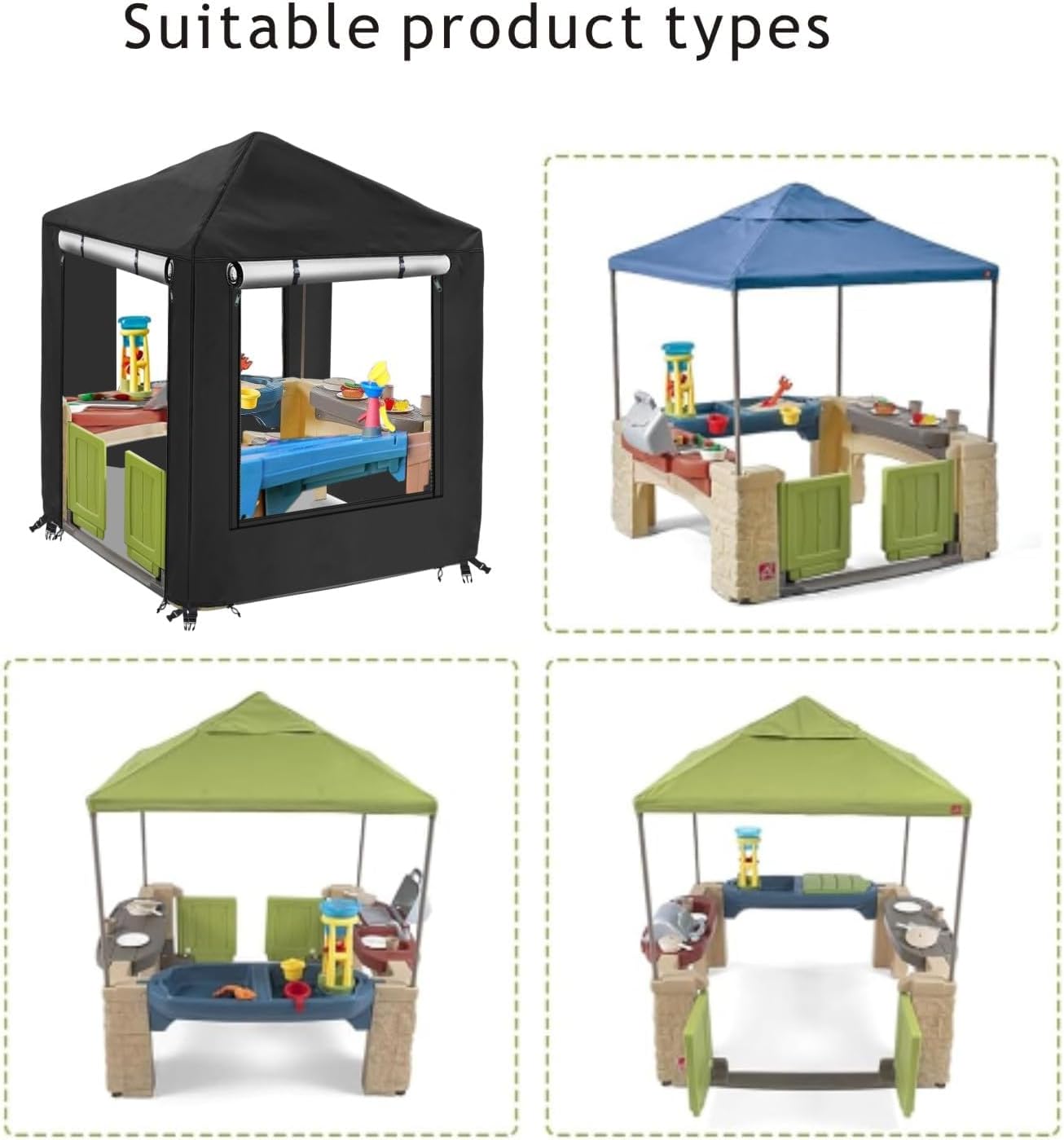 Playhouse Cover, Kids Playhouse Cover for Outdoor Waterproof,Suitable for Step2 Kids Playhouses and Playhouses of The Same Size as Other Brands Kids Playhouses （ 49.5“ W x 49.5” D x 60.2” H）