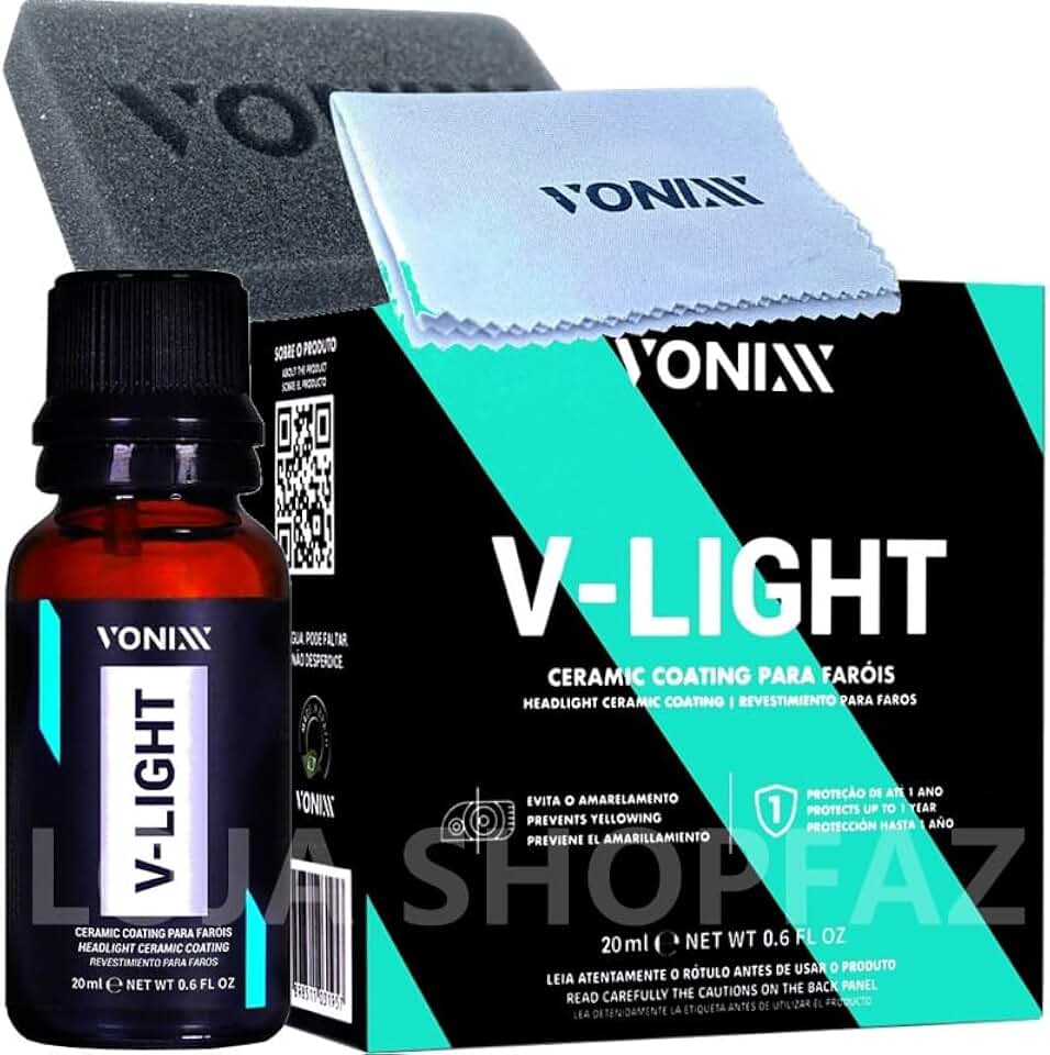 V-Light Vitrificador de Faróis Vonixx 20ml Coating Tira Amarelado