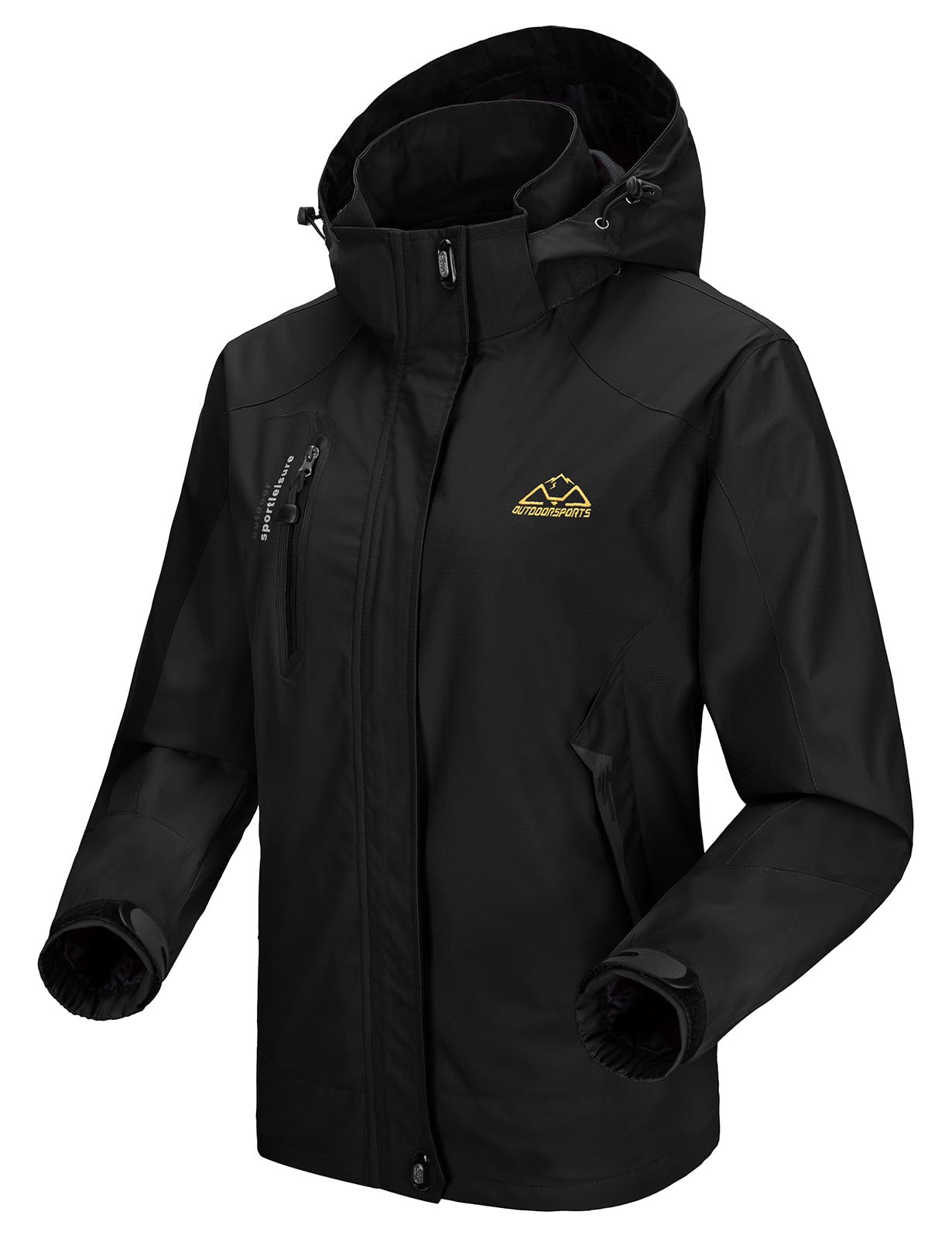 donhobo Damen Wanderjacke Outdoor Jacke Leichte Übergangsjacke Winddichte Jacke Wasserdicht Regenjacke Atmungsaktiv Funktionsjacke mit Abnehmbarer Kapuze