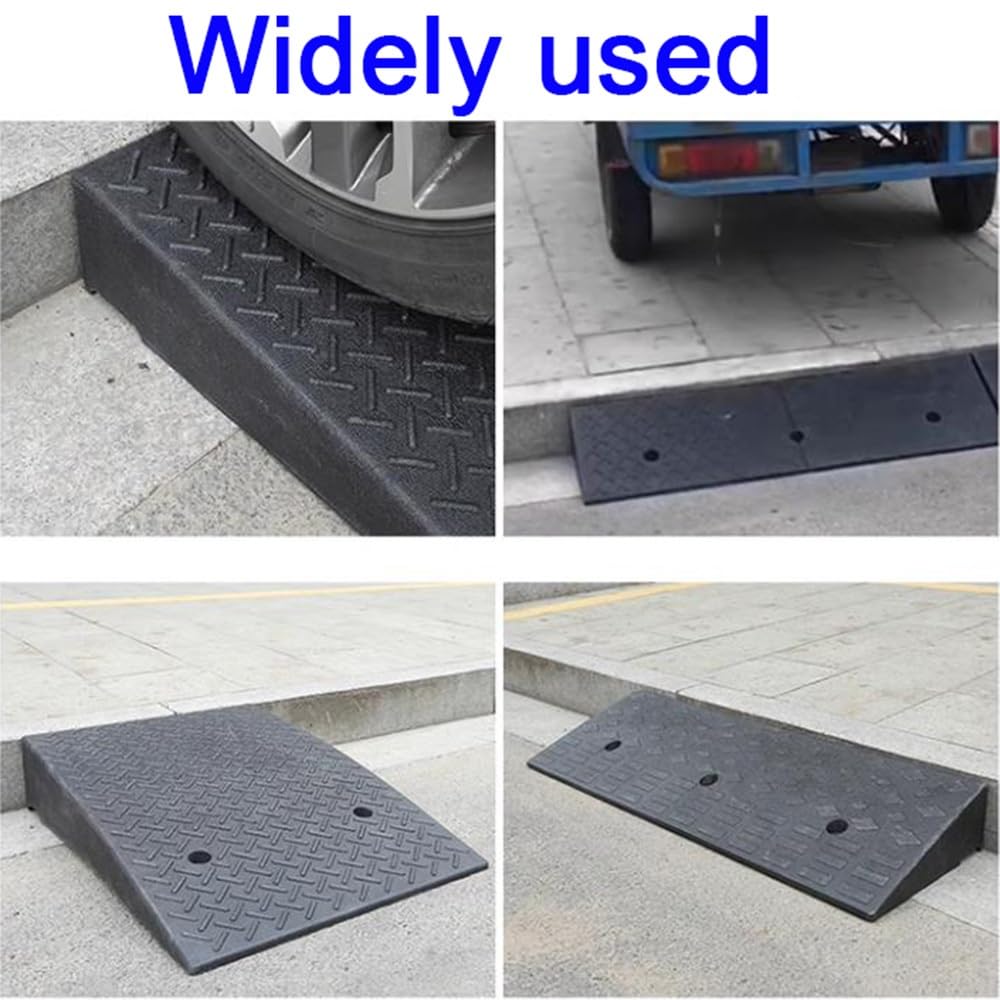 Rampa De Acceso De Coche Rampas De Bordillo Robusta Rampa De Goma Alto 4-15 Cm Rampa De Umbral Antideslizante Rampa Portátil para Silla De Ruedas Moto Scooter(50x25x10cm/20x10x4in)