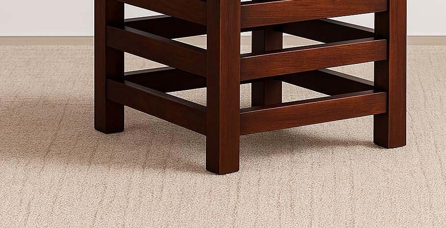 Image of Multipurpose Wooden Puffy for Sitting, Dressing Table, & Footrest Solid Wood Stool with Cushion for Living Room & Bedroom Balcony etc. (Brown b)