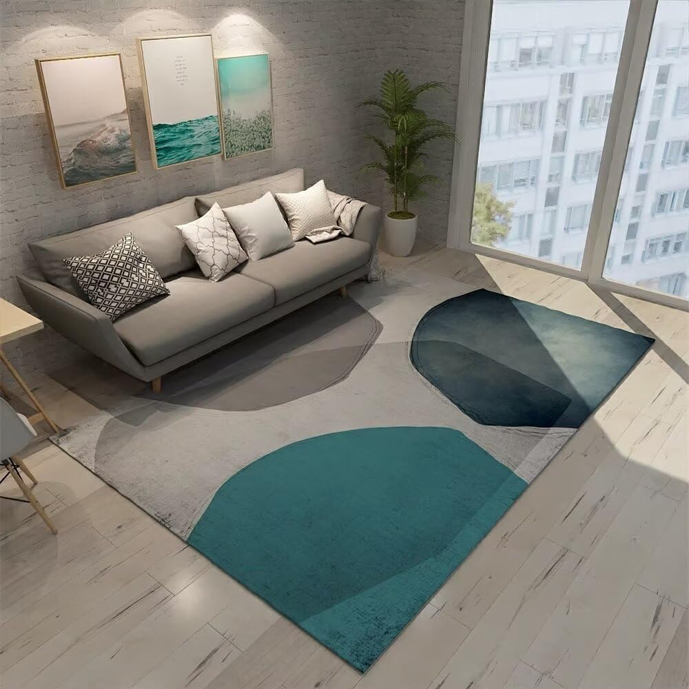 Tapis enfant garçon 90x180cm vert et gris pour deco chambre