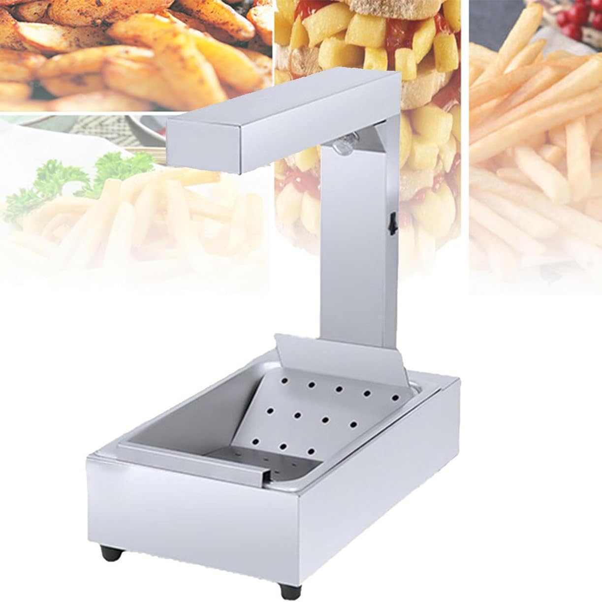 Lampada riscaldante per alimenti, per friggere alla francese, per piano di lavoro, temperatura regolabile da 30 a 85 °C, ideale per pizza, pollo fritto, stazione di riscaldamento
