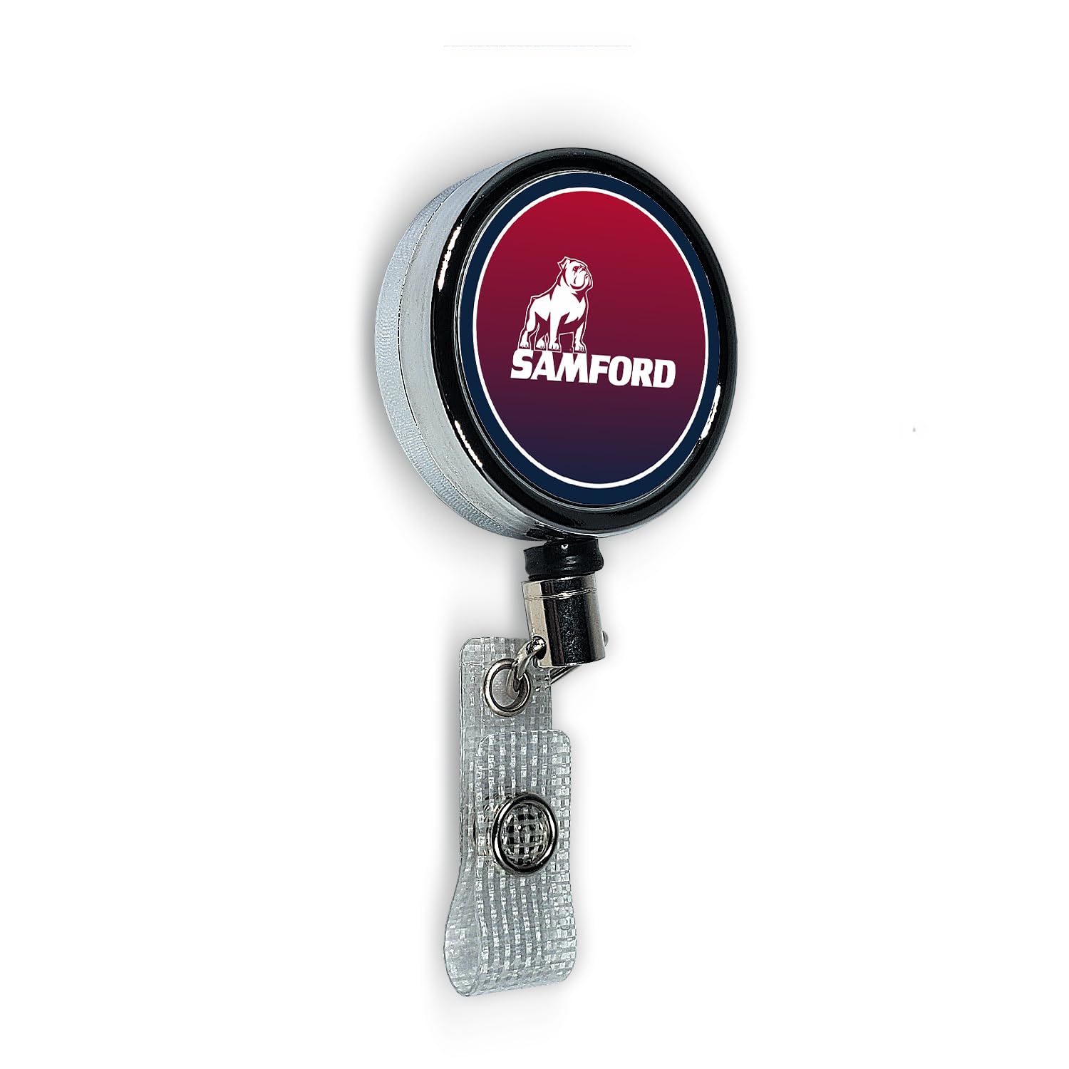 Samford University Name Badge Reel, ID Badge Reels with Belt Clip, Retractable Badge Reel (Samford University #9)
