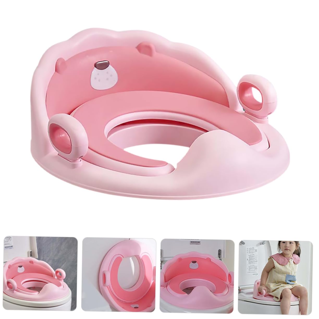 Yardwe Inodoro Con Asiento y Escalera Cojín Tpe Adecuado Niñas Diseño De León Adorable
