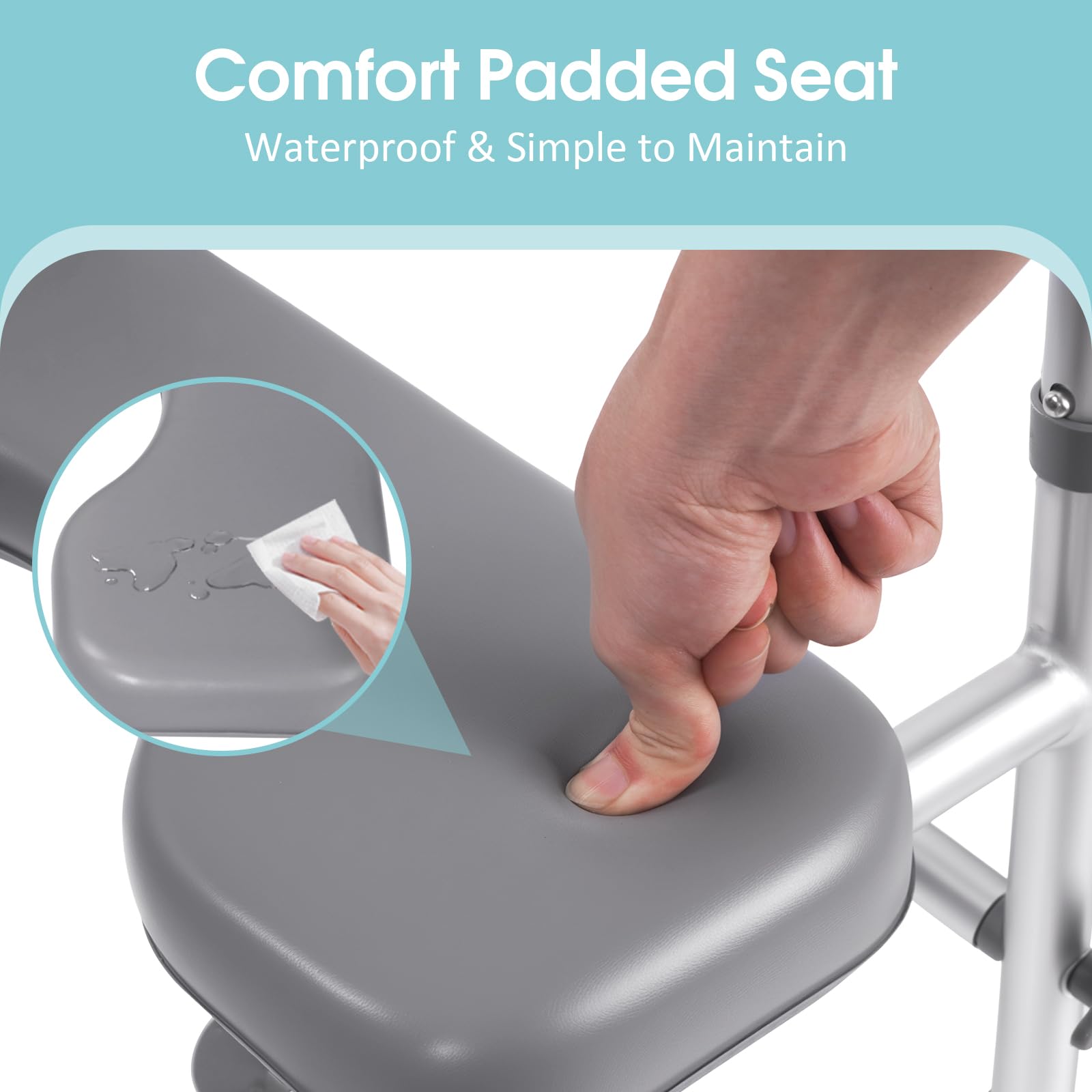 Rialzo WC per Anziani, Riduttore WC per Anziani 8-Livelli 67-86cm con Maniglie Antiscivolo, Sedia Rialzo WC Anziani Regolabile fino a 150kg