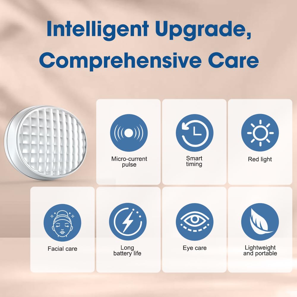 Under Eye Red Light Therapy Eye Pods,Red Light Therapy for Eyes,Microcurrent Eye Massager for Eye Bags Remover, Dark Circles and Wrinkles (A)