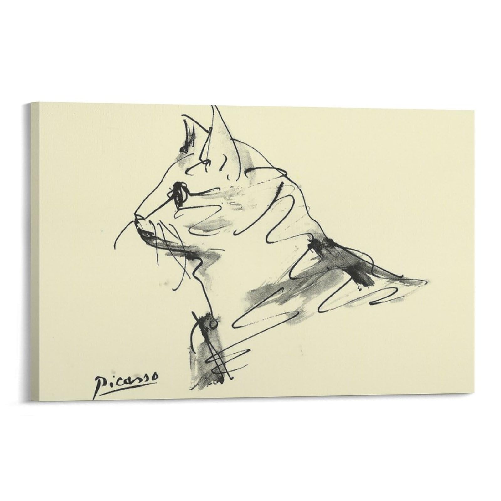 Amazon.co.jp: ピカソ 猫 デッサン 絵画 ポスター キャンバス 壁アート
