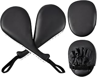 Poen 4 Pcs Taekwondo Kick Pads Set with Focus Mitts and Double Kick Paddle, Martial Arts Training Equipment for Kids Adults, Karate Kickboxing Punching and Kicking Practice Gear