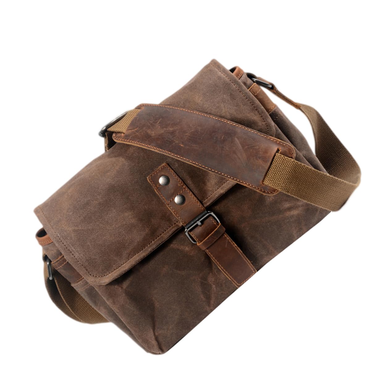 Borsa per Fotocamera in Tela Cerata Resistente All'acqua e Agli Urti Tracolla Singola per Uso Quotidiano e Viaggi Spazio per Macchina Fotografica e Obiettivi