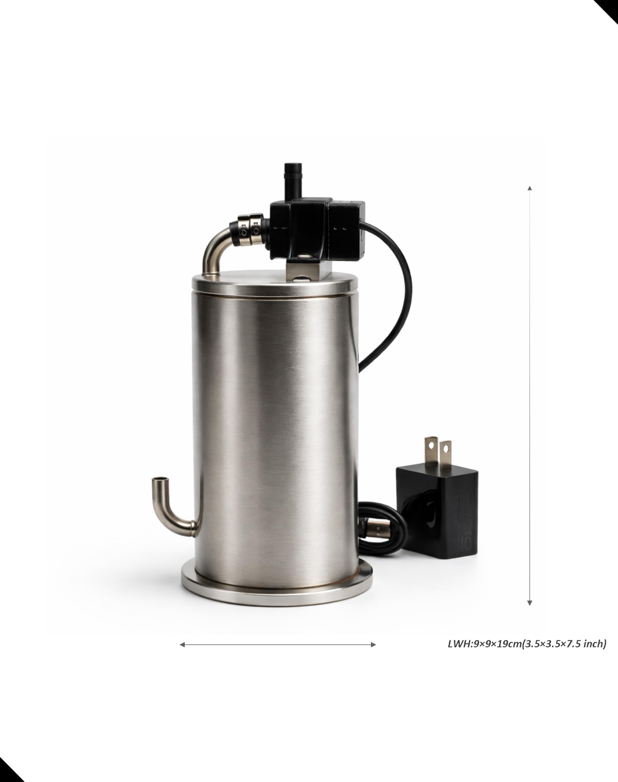 Filtro de tanque de peces para acuarios nano y sin montura de hasta 7 galones, filtro externo de escritorio de acero inoxidable 304 con bomba USB (MiniCanister)