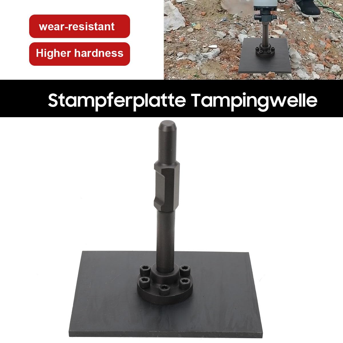 Stampferplatte Tampingwelle Garten Bodens Beton Tampfer Werkzeug, Landschaftsbauer Bauherr Grundlegung für Demolition Jackhammer Breaker Verdichten von Erdreich und Kiesbelag