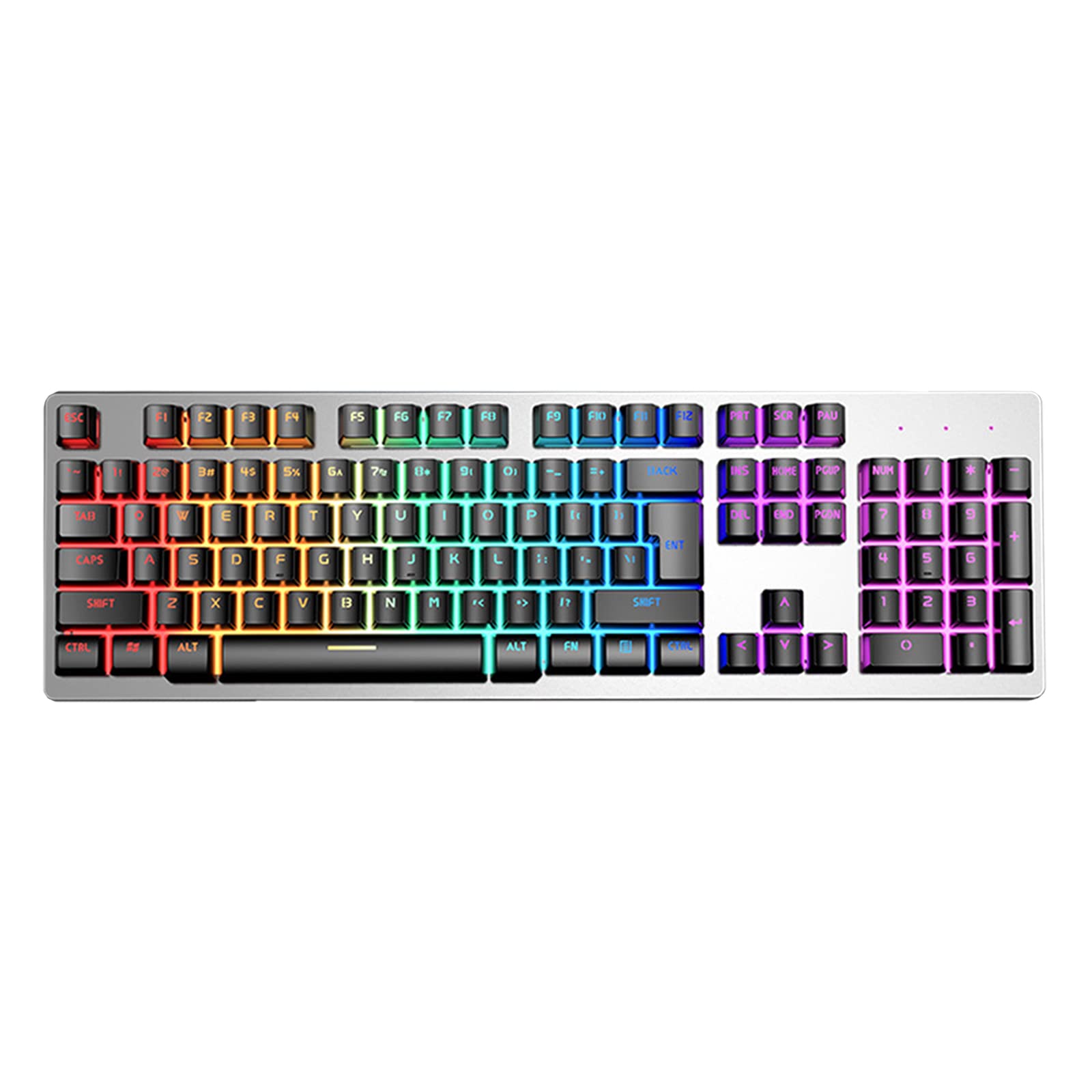 ADMLZQQ 105 klawiszy Anti-Ghosting z podświetleniem LED 3 tryby dynamiczne, ergonomiczna mechaniczna klawiatura do gier, przewodowy USB do komputera