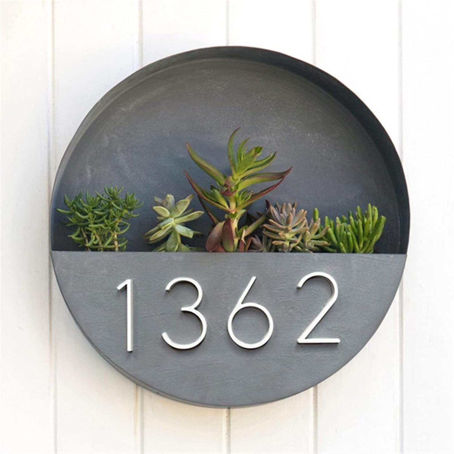 BREAKA 127mm Floating Numeric House Number, 5 Inch White Zinc Alloy Home Address Number for Yard, Garden, Garage, Mailbox Etc. (Size : 4)