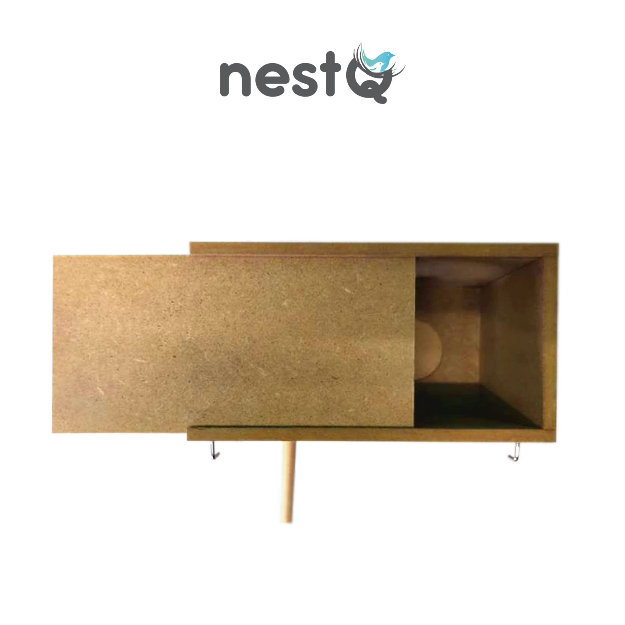 Nido per pappagallini in legno 20x11x11 cm con ganci per gabbia