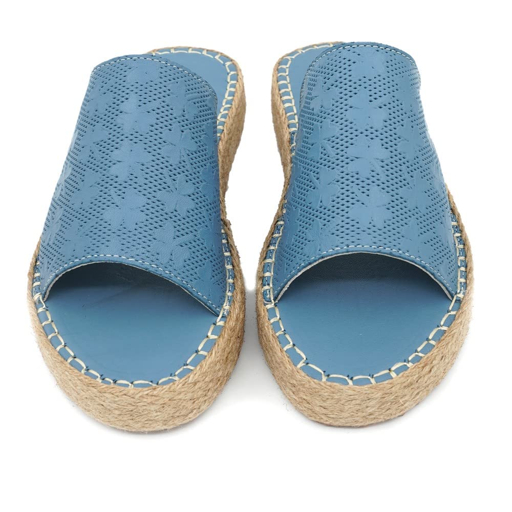 Bonateks Frrbtrlky100096, Sandal de cuña Mujer, Azul, 36 EU