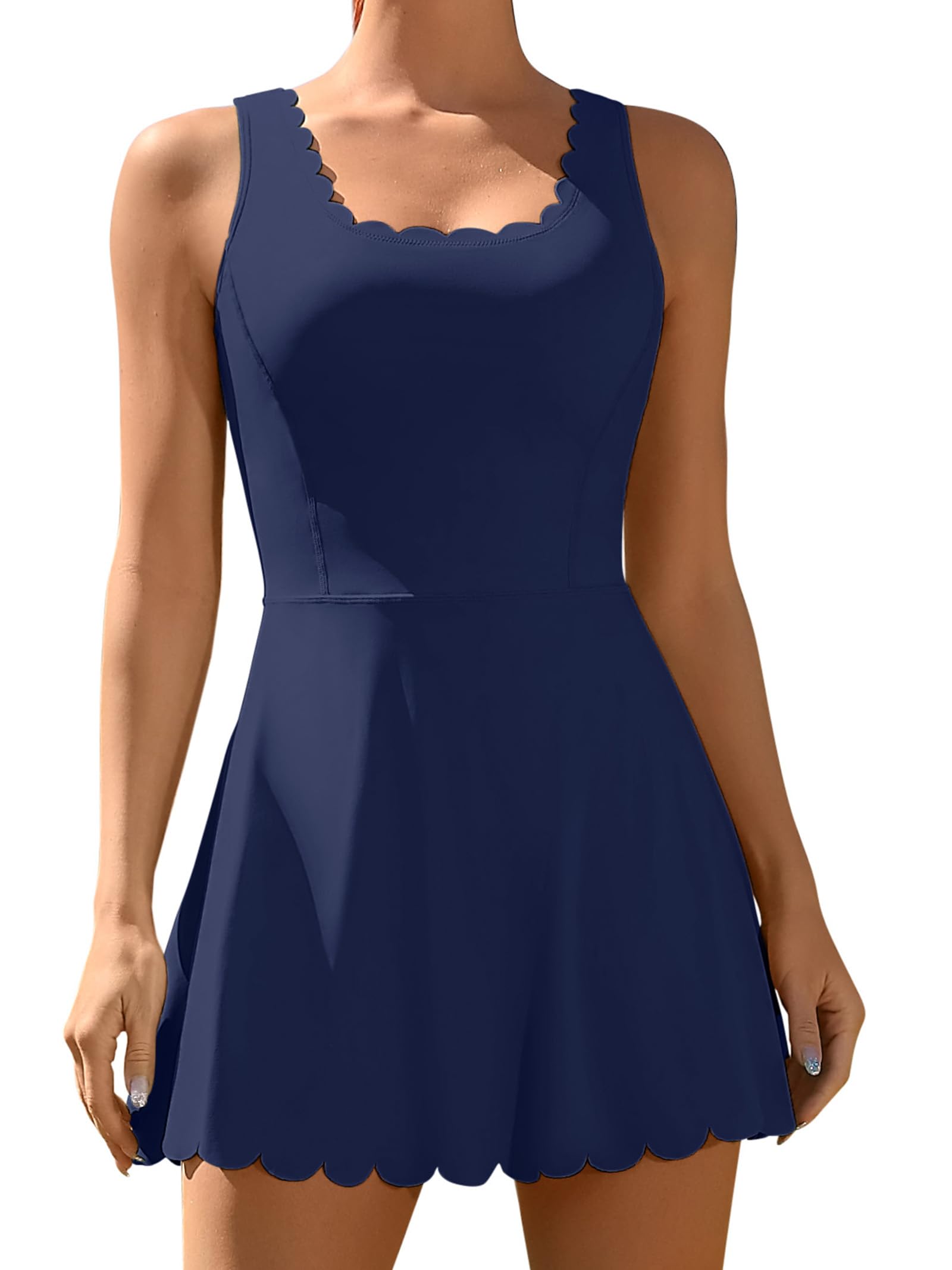 ATTRACO Women Tennis Dress with Shorts Workout Golf Skirts with Pockets Athletic Dresses