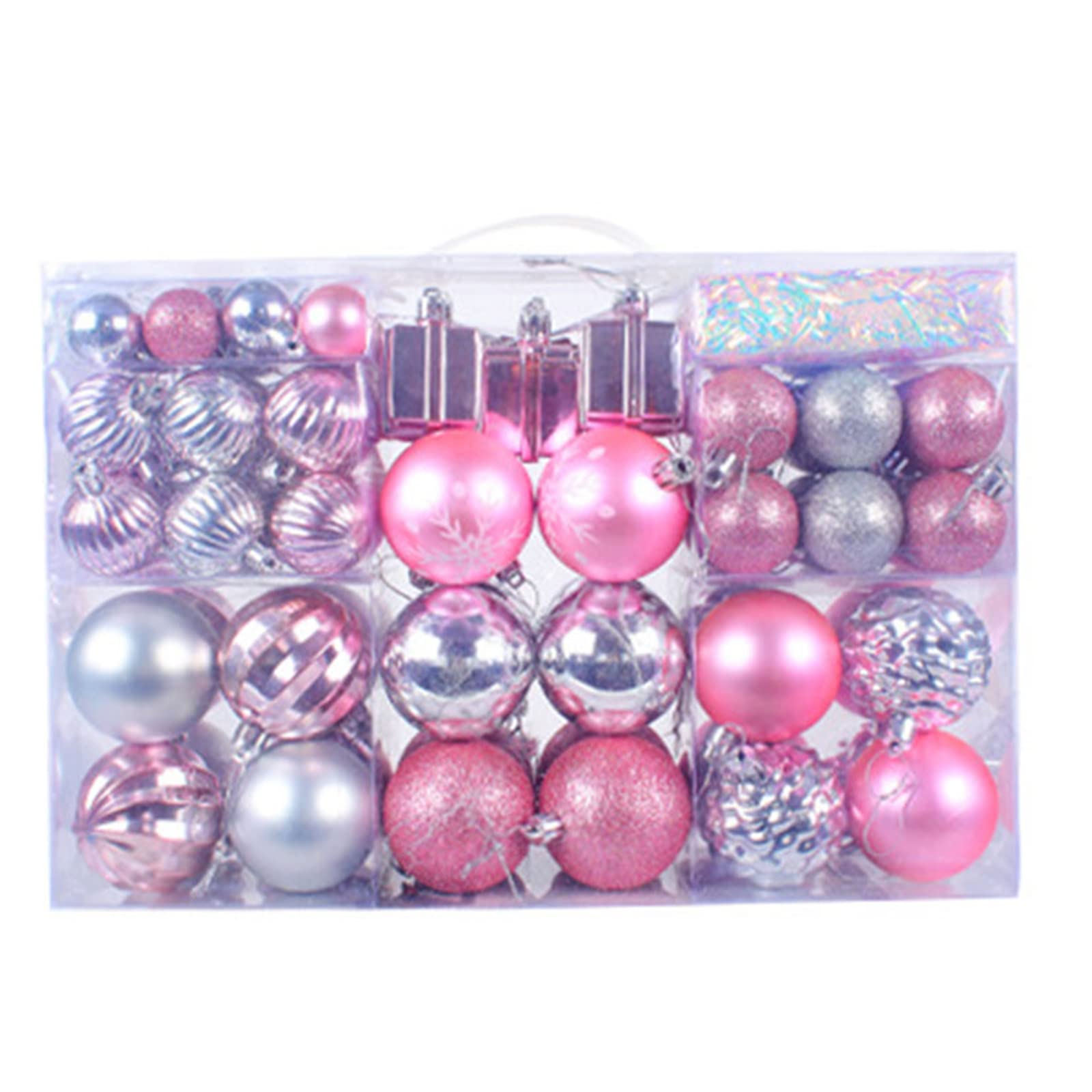 Buxuaaaa A Buxuaaa Christmas Ball Ornament 102Pcs / Box Christmas Tree Baubles Box Package Tree Decoration Hanging Ball Ornaments