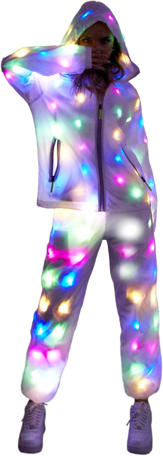 LED Light up Jacket For Women and Men Unisex Novelty Costume For Burning Man Party Carnivals Halloween Xmas Raves