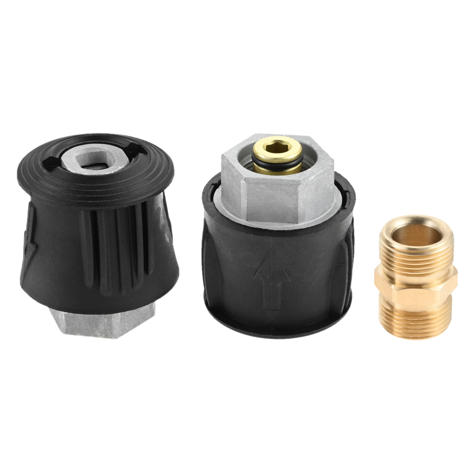 Hicello 3PCS Pressure Washer Couplers, M22-14mm Connector for Karcher Hose