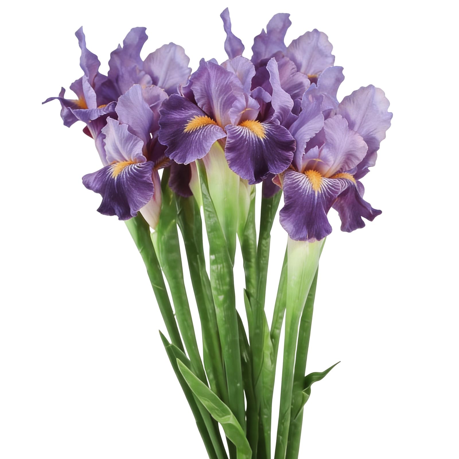 Iris artificiels en soie au toucher réaliste pour compositions florales de table
