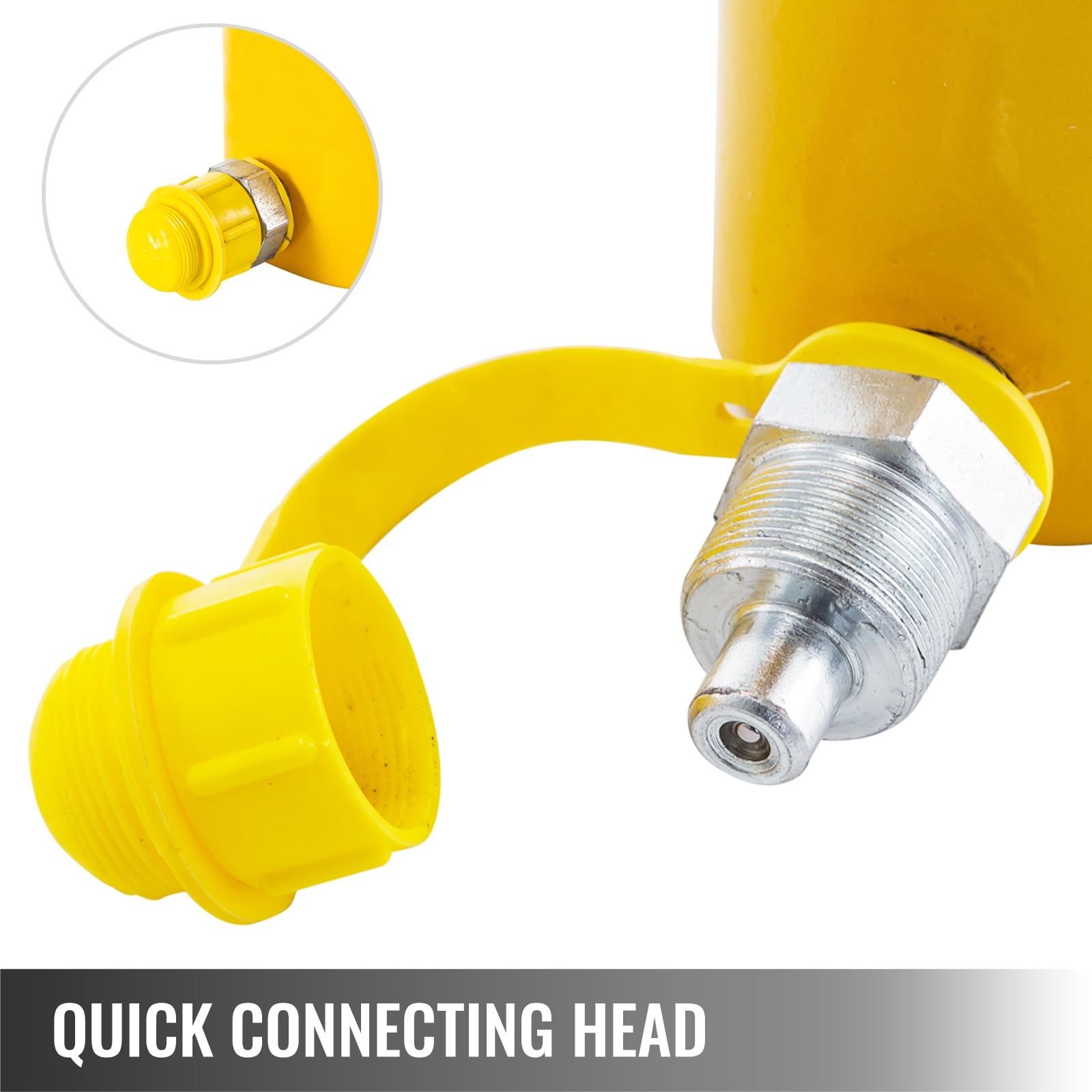 VEVOR Hydraulikzylinderheber Kapazität 30T Hydraulikzylinder 50 mm Hub einfachwirkender tragbar gelb, hydraulische Wagenheber Hohlkolbenheber Hydraulikflasche 10,8 kg für Riggers-Hersteller