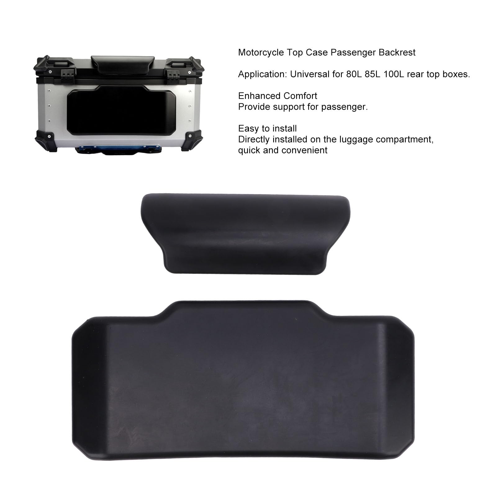 Dossier de Moto en Cuir PU, Coque Supérieure, Dossier pour Moto, 80L, 85L, 100L