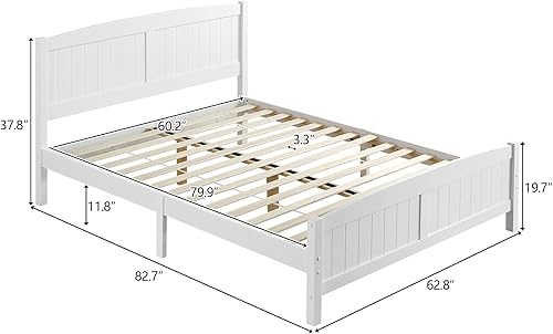 Miniatura 2 de Imseigo Base de cama Queen con cabecero, base de cama de plataforma de madera con almacenamiento debajo de la cama, base de colchón resistente con