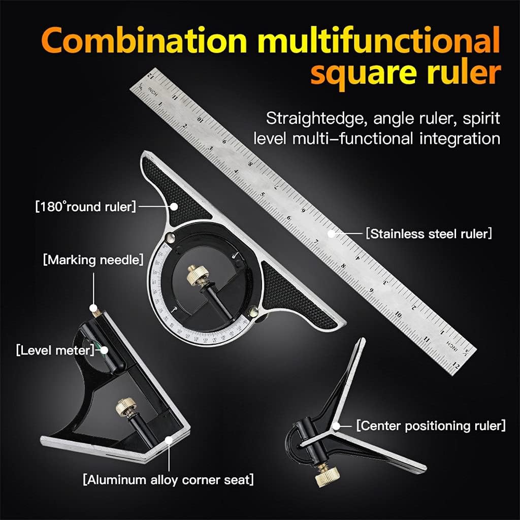 3 In1 Adjustable Ruler Multi Combination Square Angle Finder Protractor 300mm Measuring Set Tools Universal Ruler