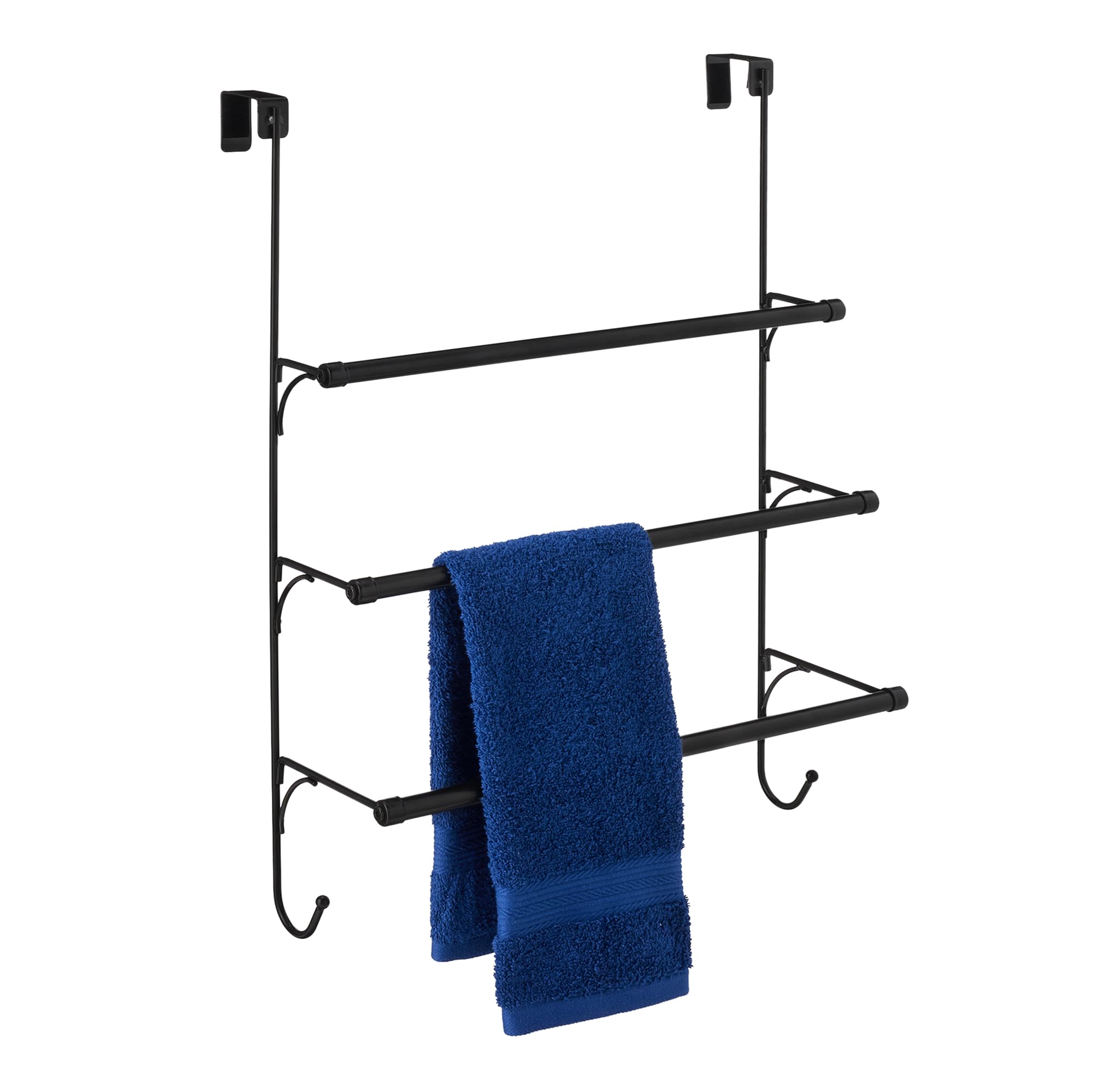 Amazon Basics Over the Door Towel Rack, Black