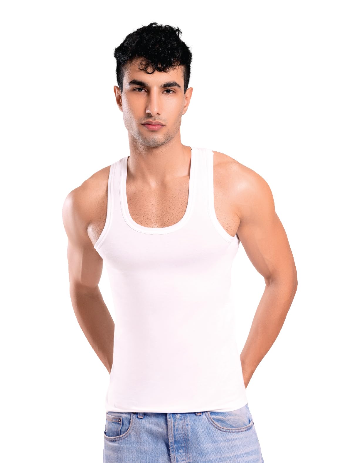 Men's Pure Tencel Modal Vest | Ultra Soft & Breathable Men’s Vest | Regular Fit Round Neck | Anti-Microbial Finish | Lightweight Premium Innerwear - Pack of 1 (Pure White Vest)-image-27