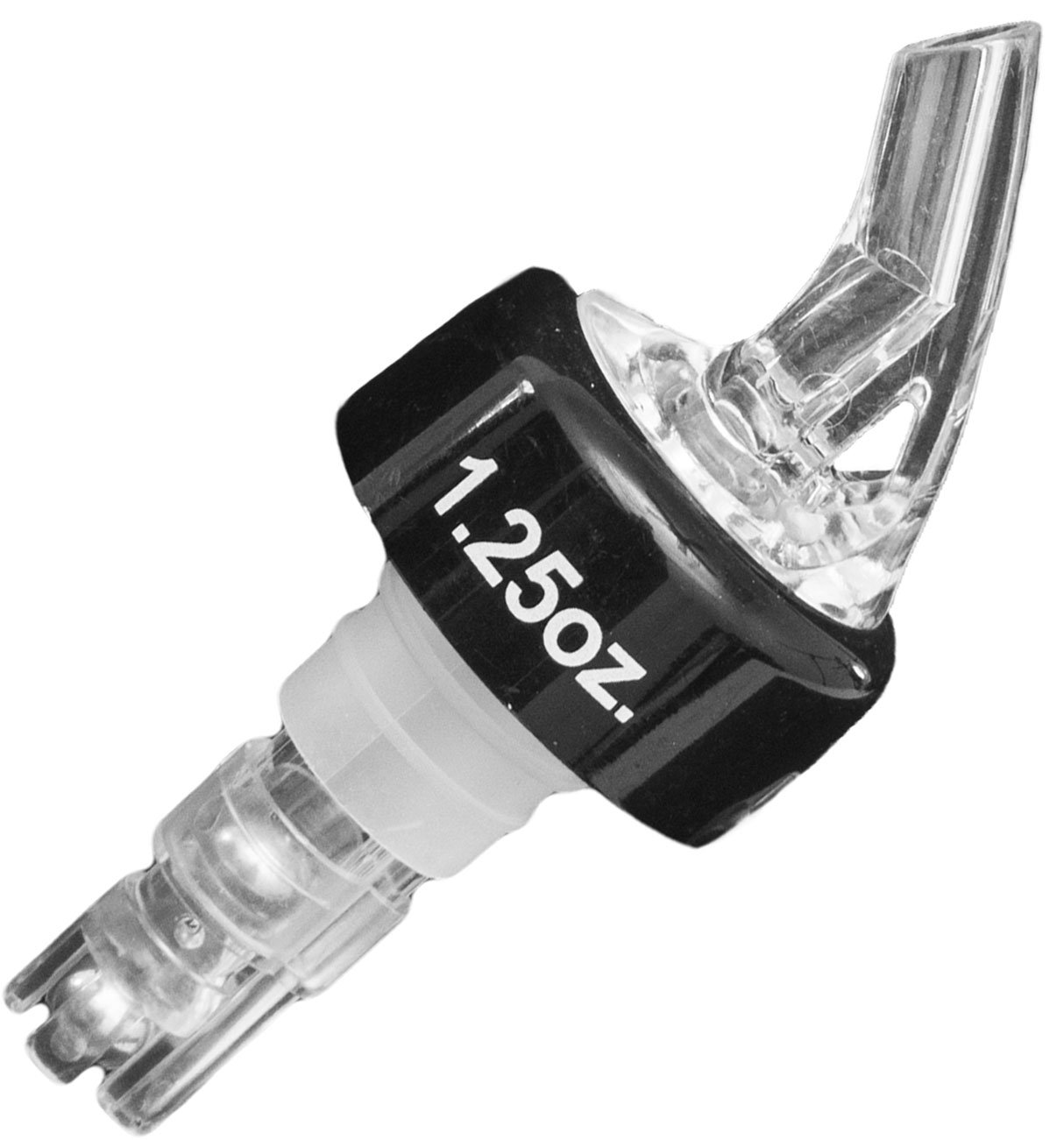 Clear Plastic 1.25 oz. Measured Liquor Pourer w/Collar, Each