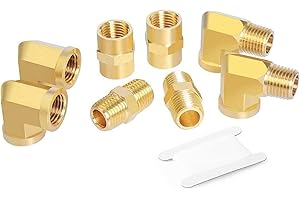 GASHER 1/8 NPT Brass Pipe Fittings