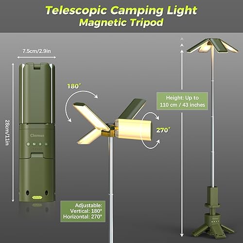Miniatura 2 de Luces telescópicas para camping, recargables, 14000 mAh, LED, multifuncionales, magnéticas, iluminación para el lugar de trabajo, lámpara de tienda