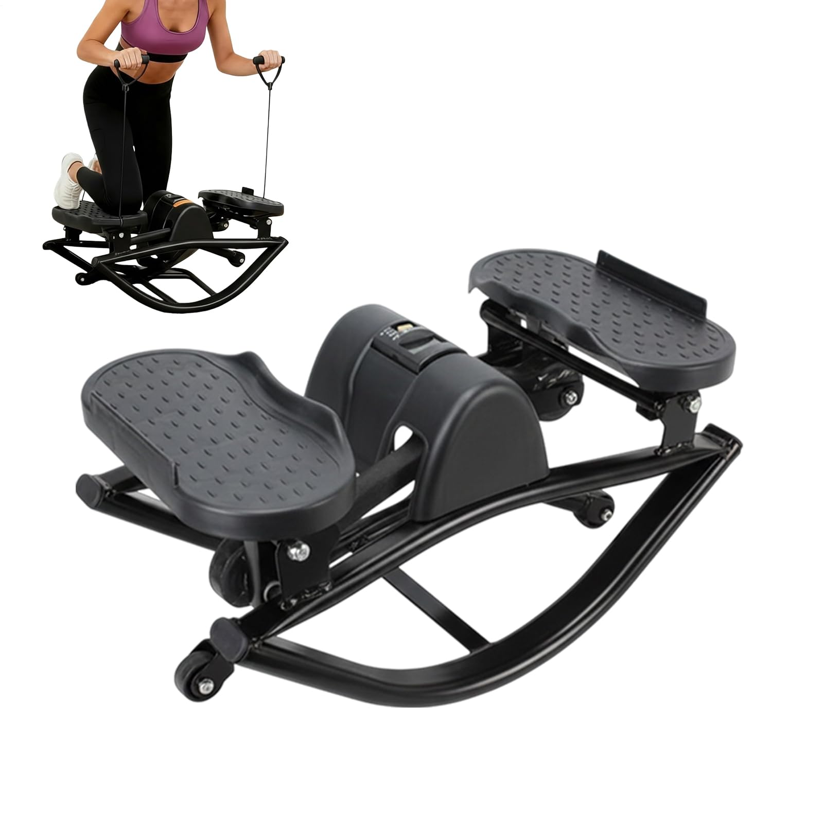 Stepper per Allenamento Attrezzatura Fitness Portatile | Allenatore di Equilibrio con Bande Elastiche Per Uomo Donna Palestra Casa Ufficio Gambe Glutei Addominali