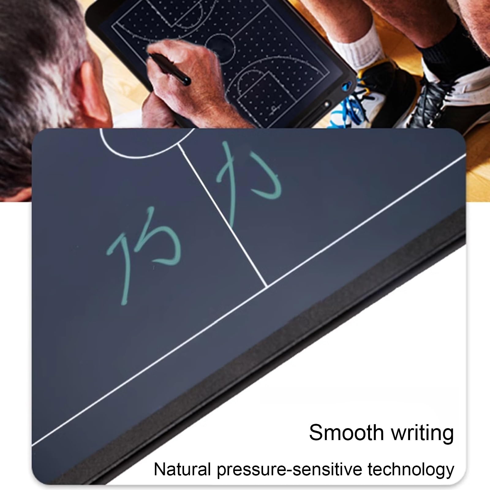 Elektronischer 15-Zoll-LCD-Basketball, Zwischenablage for Taktische Markierungen, Digitales Trainingsgerät mit Stift, Langlebiges Material, Leicht zu Tragen, for Spieltraining
