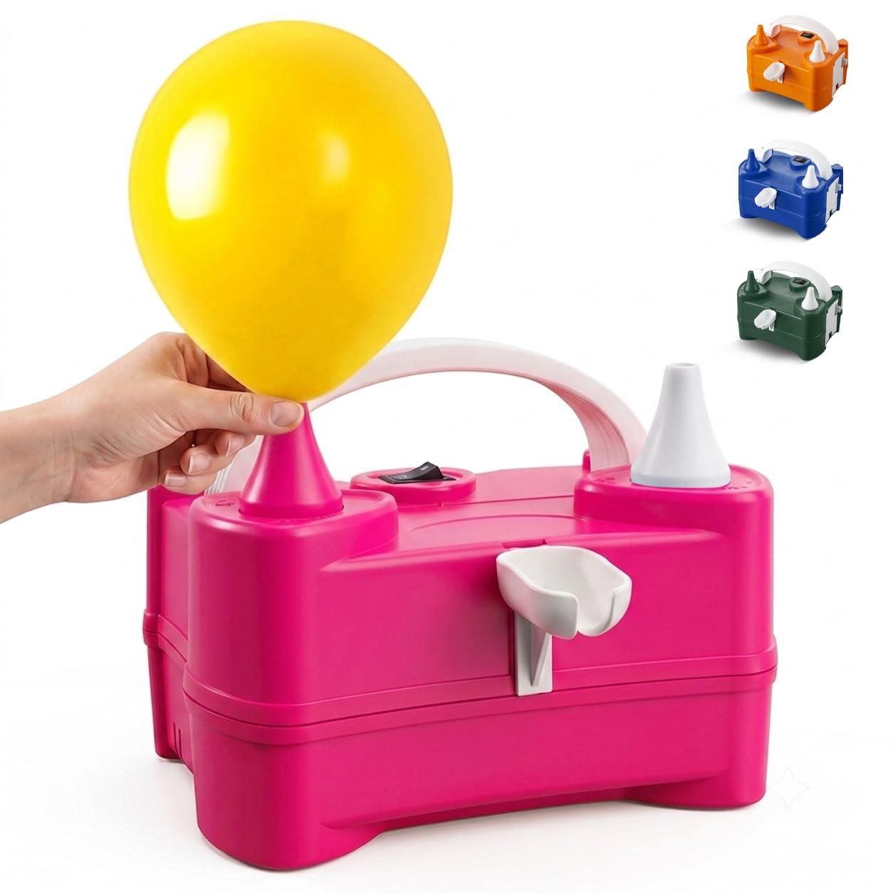 Active 100 Electric Balloon Pump, Portable Dual Nozzle Electric Air Pump for Balloons 220v-240v 600w, Balloon Machine for Bulk Balloons Filling, Balloon Pump for Outdoor Recreations