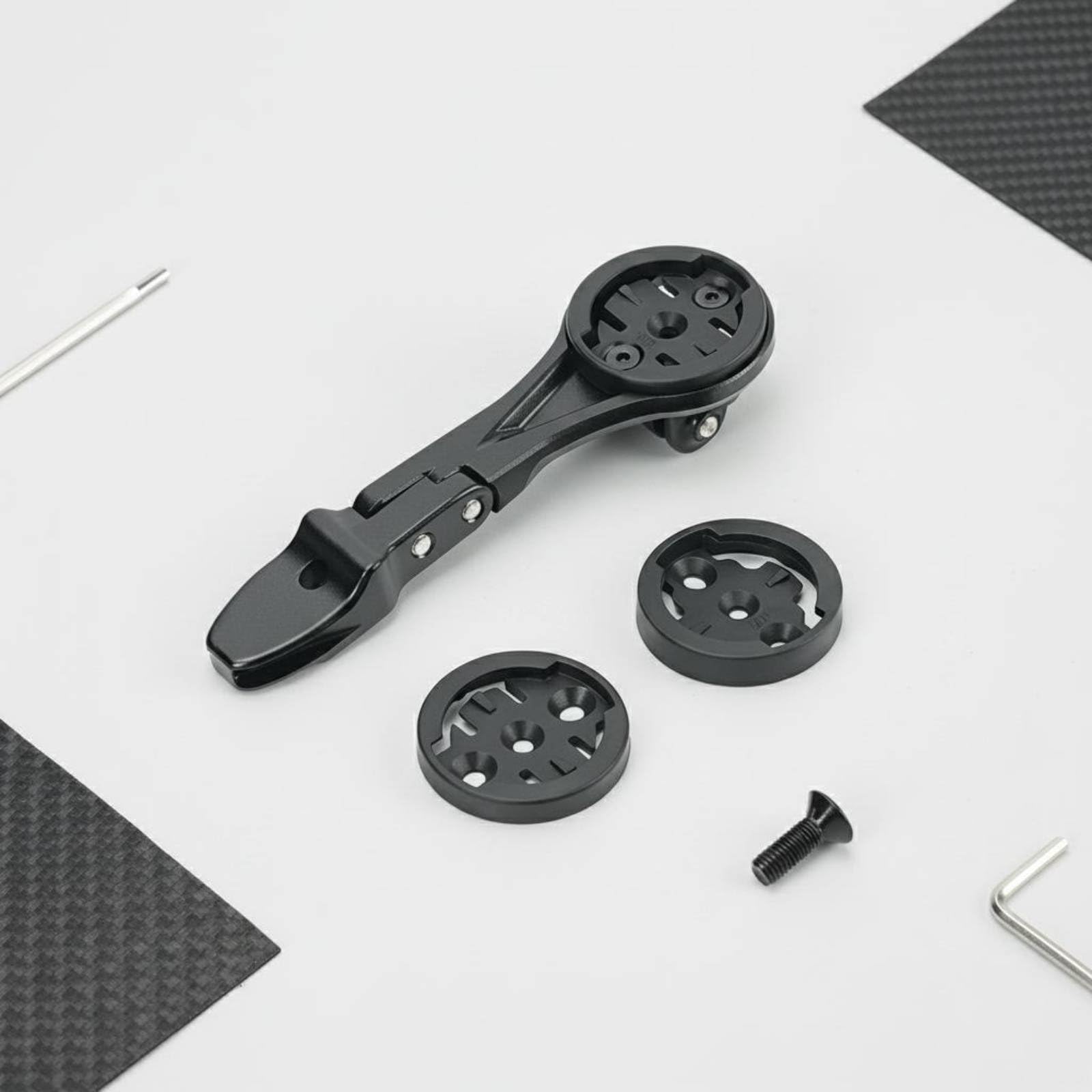 Baoblaze Soporte para Ciclocomputador Bicicleta Montaje Manillar Extensión Delantera con Ajuste de Ángulo Aleación de Aluminio de Alta Resistencia Sujeción