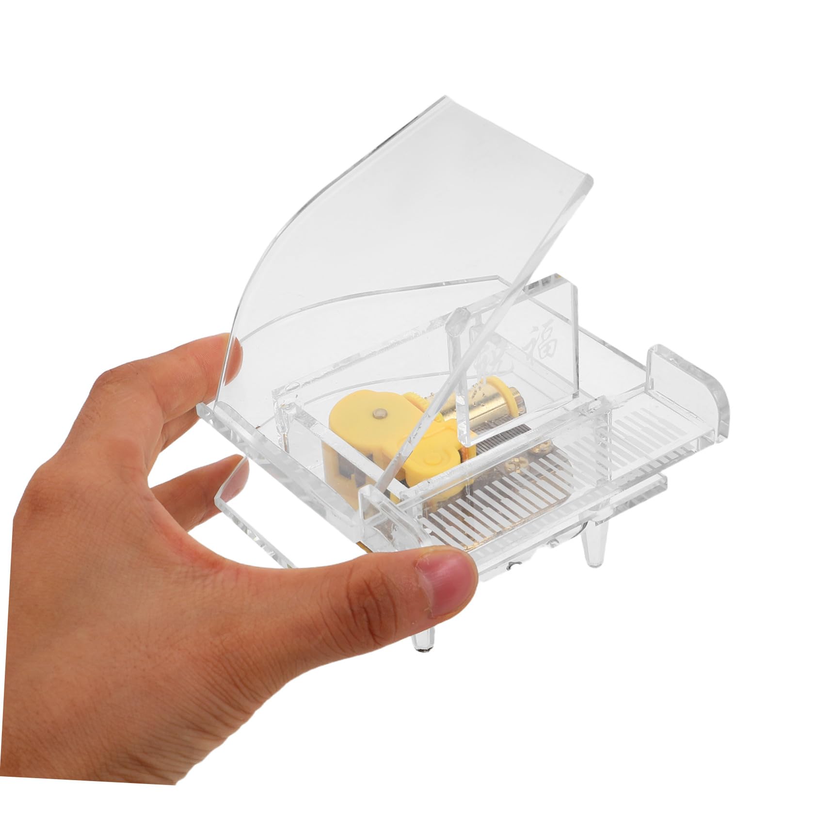 Toyvian Carillon in Vetro Forma di Pianoforte Miniatura Trasparente da Tavolo Decorazione per Interni Melodia Classica per Festival e Regali Speciali
