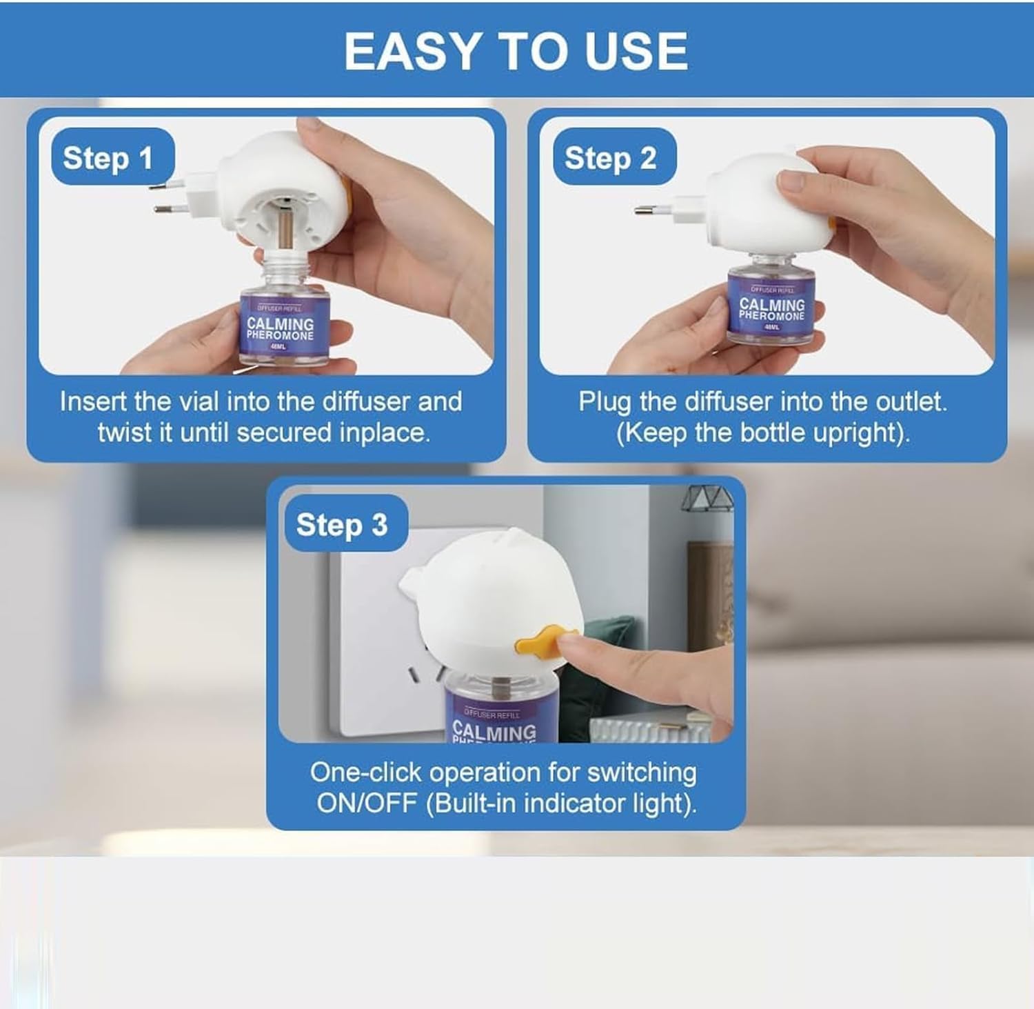 Petwellness Diffuseur Chat,Pet Wellness Diffuseur Chat Anti Urine,avec Recharges,Stop Aux Bagarres Et Aux Sifflements des Chats Fini Au Marquage Urinaire，2pcs