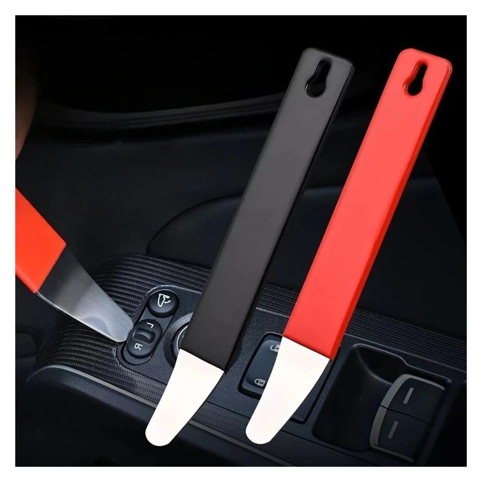 Stainless Steel Car Trim Removal Pry Tool Door Panel Fastener Driver (czerwony)