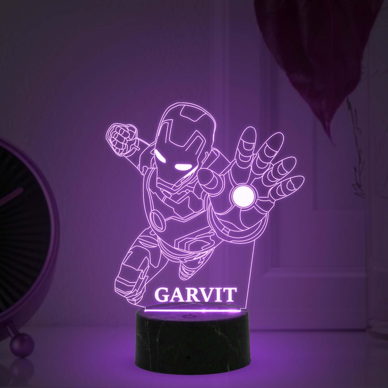 MARVEL グルートルームライト Buy GIFTMEBAZAR Personalized Ironman258 Desk Table Lamp for Kids