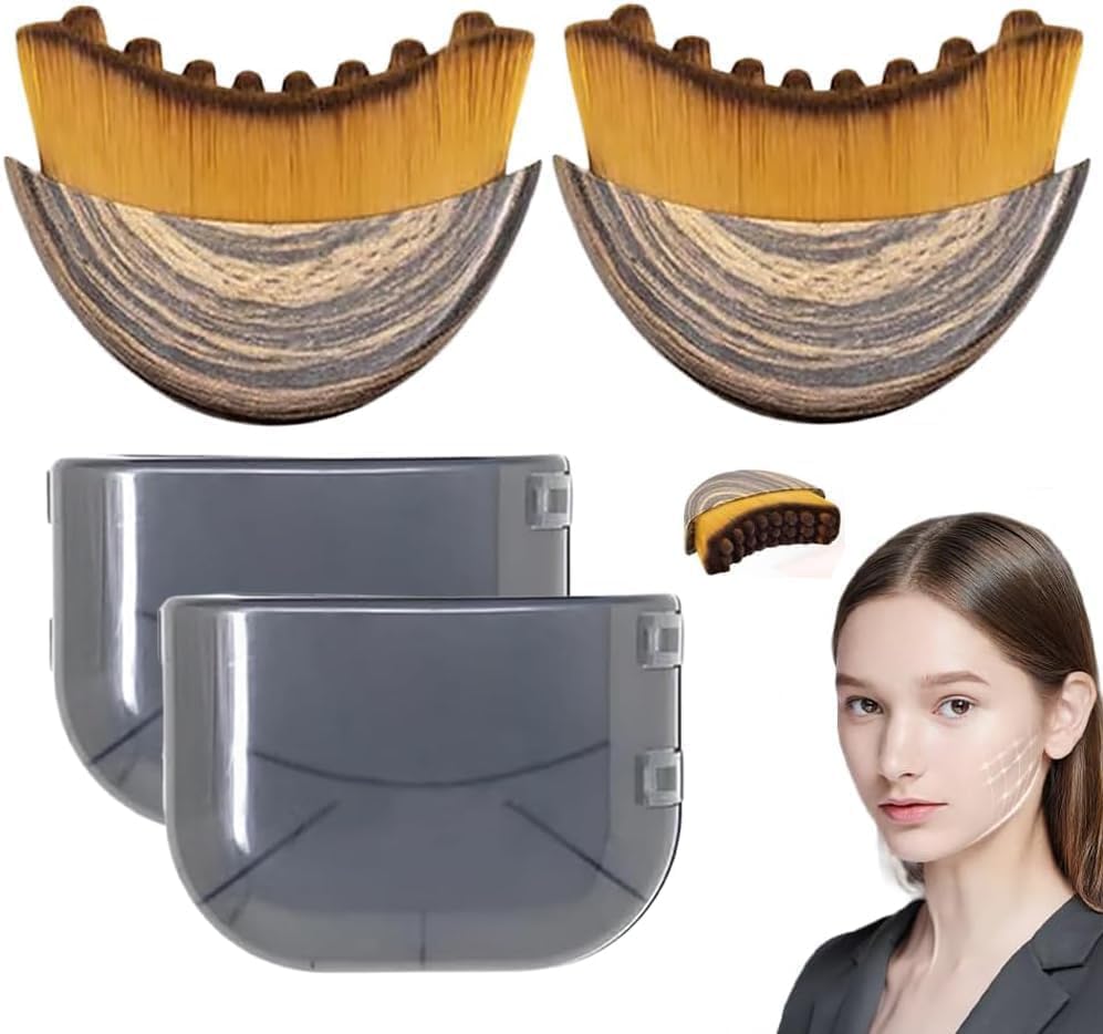 2Pcs Lymphatic Contour Face Brush, Face Brush, Contour Brush Soft Bristle Face Massager For Daily Lymphatic Designed for The Face Gentle Enough for Daily Use ﻿