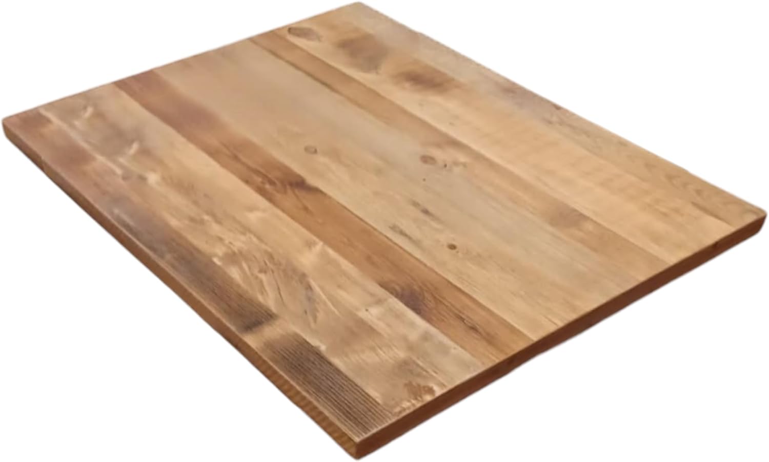 Weathered Luxe Reclaimed Wood Tabletop, Light Brown, Matte Urethane Finish, 1.3125" Thick, Indoor Commercial Use (24 x 30)