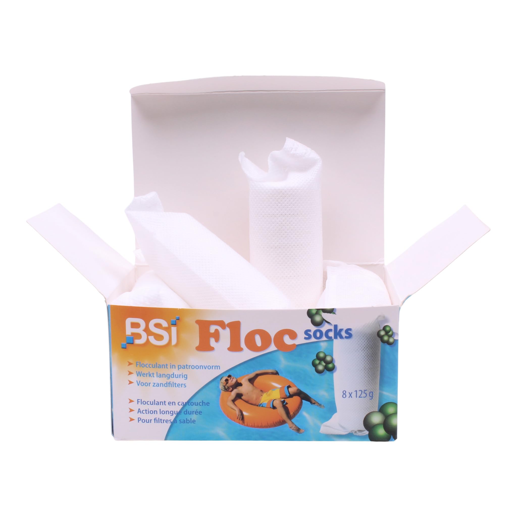Chaussettes Floculantes Longue Durée Spécial Piscine 8 x 125g